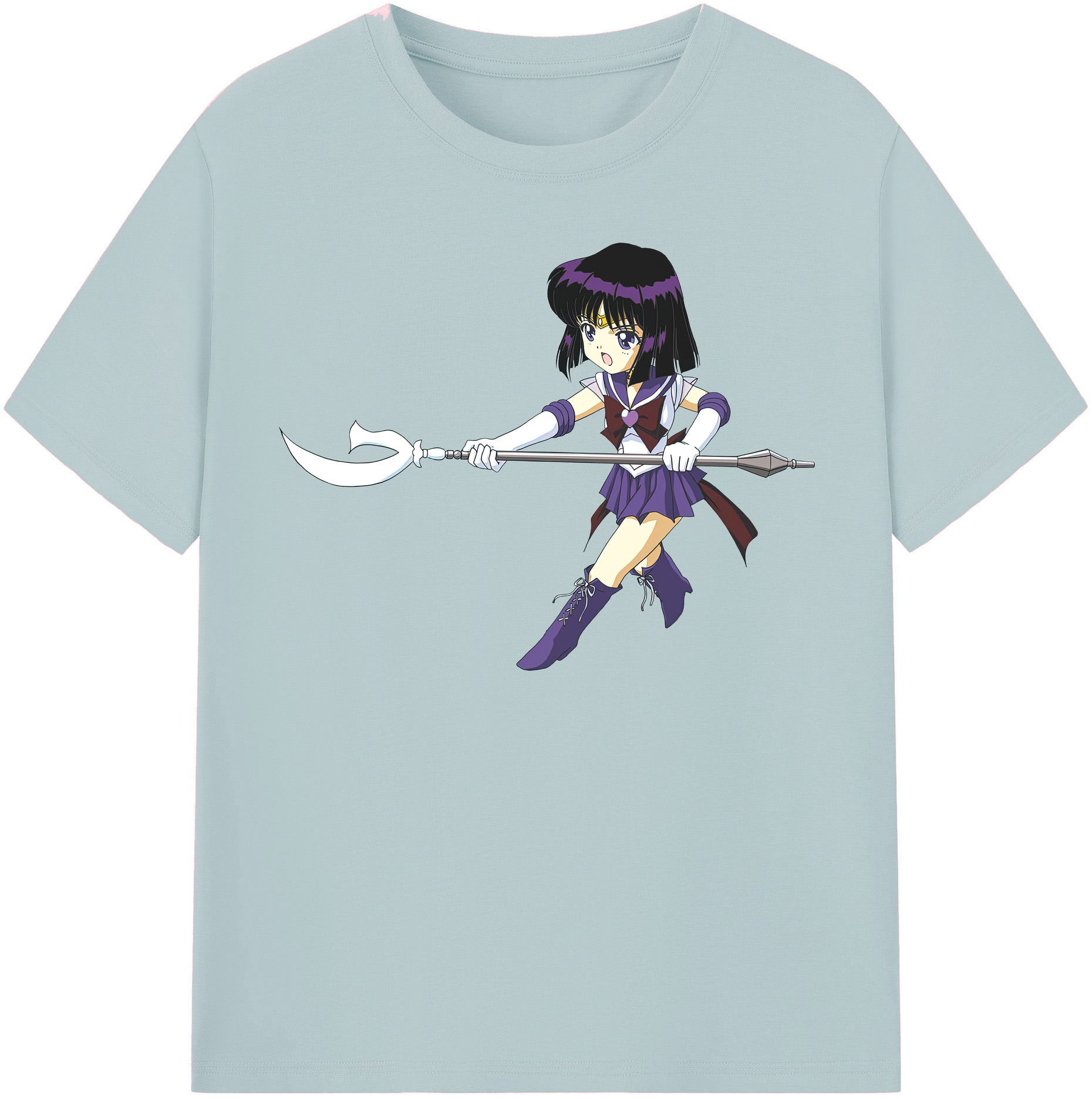 （画像用） 美少女戦士セーラームーン 土萠ほたる Sailor Moon Tomoe Hotaru （セーラーサターン；Sailor Saturn） 綿100％半袖Tシャツ（フロントプリント）